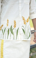 Offwhite Full Sleeve Shirt with Nelkathir Handpainted