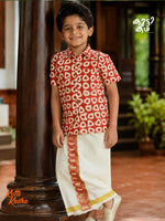 Premium Linen Cotton Shirt Digital printed + Dhoti Combo For Kids RWL005