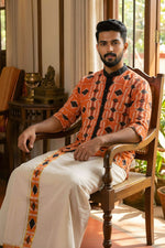 Designer Premium Shirt+ Double kasavu Dhoti Combo RWL036