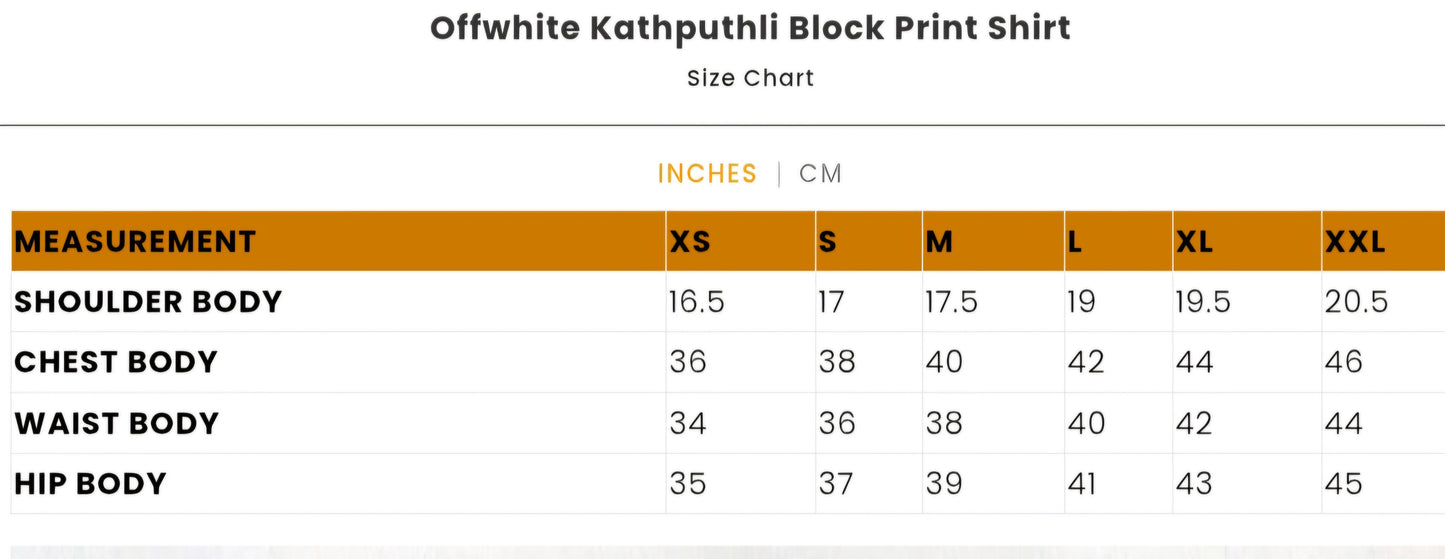 Offwhite Kathputhli Block Print Shirt