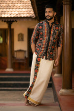 Designer Premium Shirt+ Double kasavu Dhoti Combo RWL037