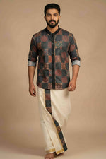Designer Premium Shirt+ Double kasavu Dhoti Combo RWL033