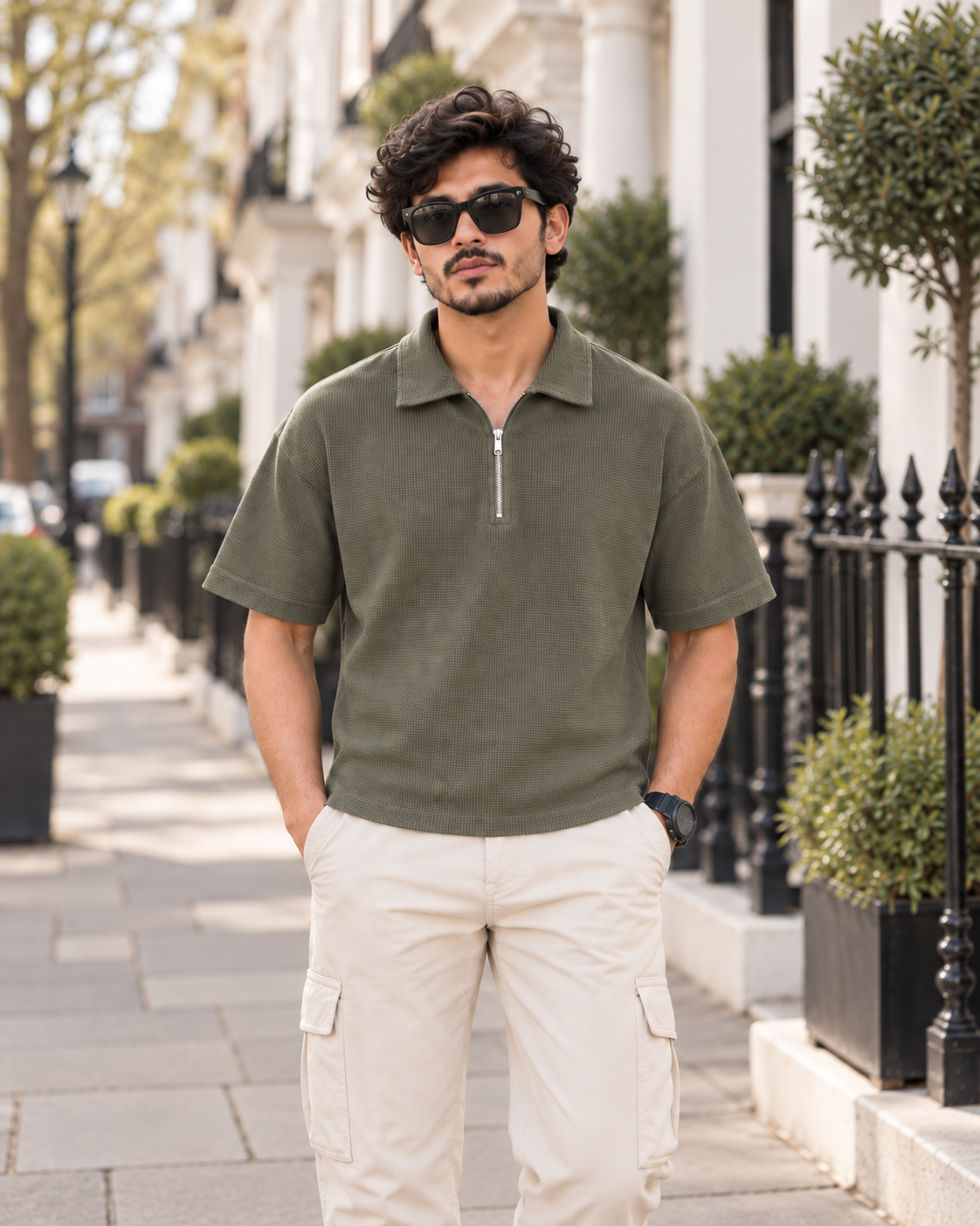 Muted Olive Green Polo T-shirt