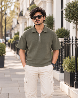 Muted Olive Green Polo T-shirt