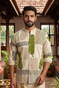 Offwhite Full Sleeve with Banana Leaf Print