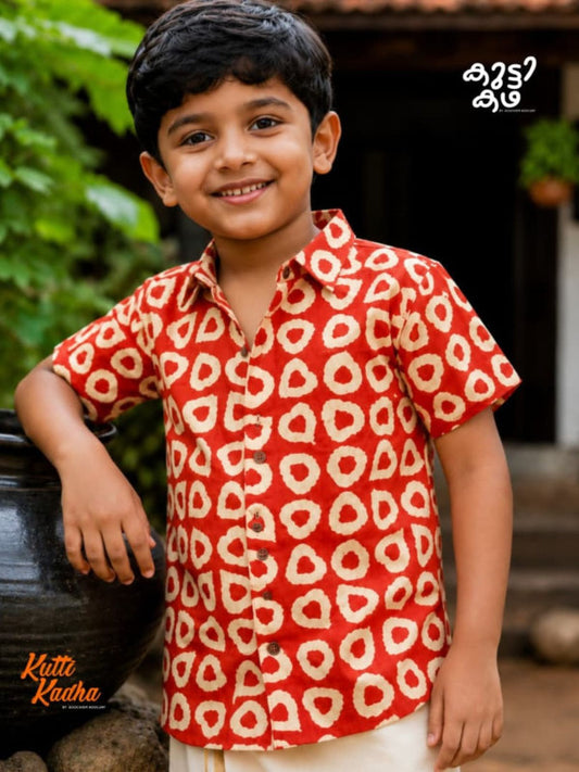 Premium Linen Cotton Shirt Digital printed + Dhoti Combo For Kids RWL005