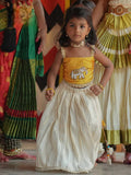 Silk Blouse with Elephant Beaded Patch and Lurex Skirt