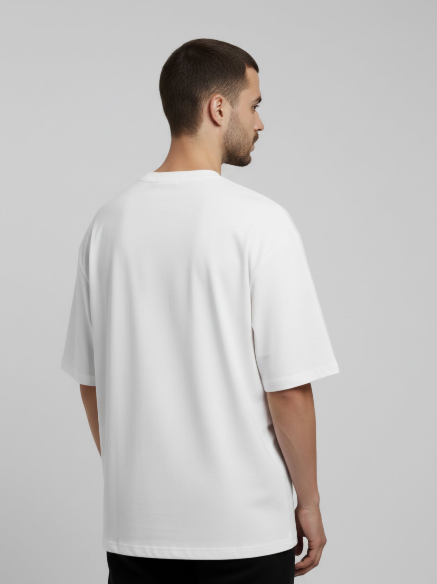 White Oversized T-shirt (Cheveron)